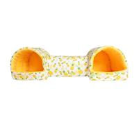 Sharplace Hamster Hideout Guinea Pig Tunnel and Bed Corner Tunnel, Hideaway Guinea Pig Bed Small Animal House for Ferret Small Animals, Yellow pineapple