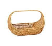 Sharplace Handwoven Picnic Basket Storage Hamper Portable Lightweight Vegetables Holder Home Decoration for Shopping Dining Room Beach