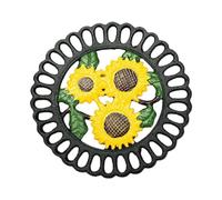 Sharplace Heavy Duty Cast Iron Trivet,Decorative Trivet Pot Holder for Kitchen or Dinning Table, Sunflower