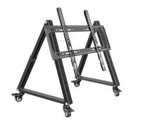 Sharplace Heavy-Duty TV Stand with Wheels | Adjustable Screen Angle, Mobile TV Cart, Stable Triangular triangular brace, for Stage, Presenters, 32-70inch