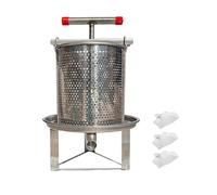 Sharplace Honey Extractor Fruit Wine Press Manual with T Hand Portable Honey Separator Wine Making Crusher for Oil Pomace Juice Vinasse, 3 Filtration Meshes