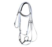 Sharplace Horse Bridle with Rein Stainless Steel Bit Adjustable Comfortable Horse Riding Rope Headstall for Course Training Lesson, white 13.5cm