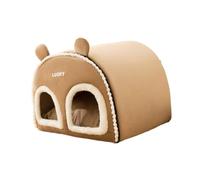 Sharplace Indoor Enclosed Pet Cat House Warm Cave 20x15.7x15.7inch Pet Supplies Lightweight Cat Tent Hut Kitten Nest, Brown