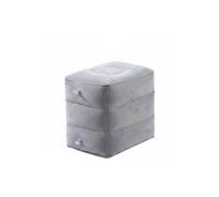 Sharplace Inflatable Footrest Travel Pillow Leg Rest Cushion Ottoman Soft Flocked Surface Comfortable for Adults Suitable for Airplane Train car Office Home, Light Gray, Regular 3-Layer Adj