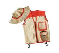 Sharplace Kids Explorer Vest and Hat Cargo Vest and Hat for Boys Girls Outdoor Adventure Kit Children Costume for Paleontologist Hiking, Orange