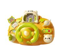 Sharplace Kids Steering Wheel Simulated Driving Controller Interactive Multifunctional My First Driving Toy for Pulling Preschool Desk, yellow