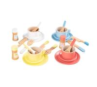 Sharplace Kids Tea Set Toddlers Wooden Toys Role Playing for 2 3 4 5 6 Year Old Girl Playset Children Pretend Play Kitchen Accessories, Style B