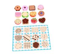 Sharplace Kids Wooden Playset Dessert Toys Fine Motor Skill Toy Cookie Making Set Play Kitchen Accessories Food Toy Set for Age 3 4 5 6