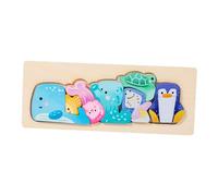 Sharplace Kids Wooden Puzzles Learning Toys Colors Shapes Cognition Cartoon Brain Teaser Boards Educational Toys for Preschool, Marine Animals