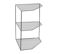 Sharplace Kitchen Storage Rack,Multi Layer Corner Shelf Stand,Freestanding Stand Pot and Pans Tower,Pot Rack Metal Frame for Countertop, black, 3 tier