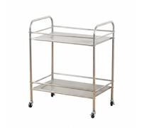 Sharplace Kitchen Utility Cart Multi-Tier Stainless Steel Storage Trolley with Rolling Organizer Shelf Mobile Appliance Smooth, Four-sided Guardrail Two-tier Stainless Steel 60x40x71cm