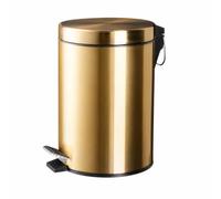 Sharplace Large Capacity Stainless Steel Pedal Bin, Champagne Gold, 3L | Portable Silent Thick-walled Round Foot Pedal Trash Can Classical Flip-top Bin Wastebasket for Rubbish Garbage for Home Use