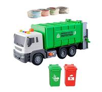 Sharplace Large Garbage Truck Toy Recycling Truck Toy with Bins Rubbish Truck Toy with Lights and Sounds Educational Toys for 4-7 Childs Birthday Halloween, Green