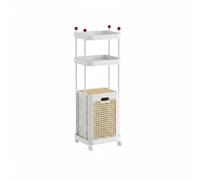 Sharplace Laundry Basket Stand Rolling Hamper Cart Organizer With Wheels Retro Theme Storage Compact Body And Smooth Movement, Cloud White, B-Type Laundry Hamper With Hat Rack