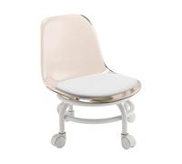 Sharplace Low Rolling Stool, Swivel Chair Stool and Backrest PU Leather Sponge Padded Low Roller Seat Stool for Home Cleaning, Fitness, Laundry, Brown