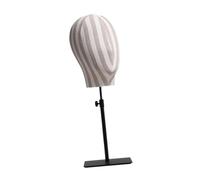 Sharplace Mannequin Head Stand Manikin Head Display Stand Hat Holder Sturdy with Base Adjustable Height Model Holder for Headband Hats, Stripe Black