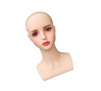 Sharplace Mannequin Head Training Head Display Rack Professional Female Head Rack Manikin Wig Display Stand for Hair Styling Eyeglasses, Red lips B