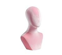 Sharplace Mannequin Head Velvet Manikin Head Model Stable Base Versatile Hat Display Stand Wig Holder for Hair Styling Jewelry Headset , Pink