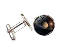 Sharplace Men Cufflinks Celestial Glass Cufflinks Space Theme Cuff Links Orb Shirt Fasteners With Detailed Galaxy Imagery And Swivel Back Suitable for weddings, Black