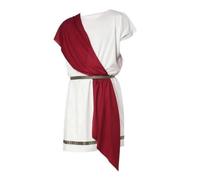 Sharplace Men Performance Costume Roman Outfit Costume Robe Tunic With Patterned Waist Detail Polyester For Comfort suitable for historical role play cultural, XL, Adult Short