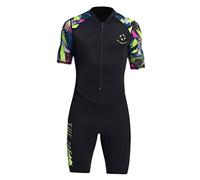 Sharplace Mens 1.5mm Shorty Wetsuit Womens, Full Body Diving Suit Front Zip Wetsuit for Diving Snorkeling Surfing Swimming, XXXL