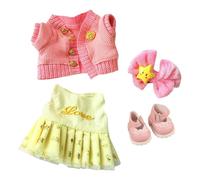 Sharplace Mini 15cm Doll Clothes Dress Accessories with Hair Accessory Costume Lovely Cute Clothing for 15cm and 17cm Dolls, Pink with Shoes