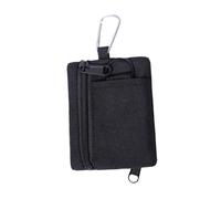 Sharplace Mini Keychain Pouch Multi Function Carabiner for Men Women 11x9cm Nylon Small Waist Pack Key Card Case for Backpacking Hiking, black
