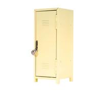 Sharplace Mini Locker Miniature Box with Lock and Key Iron Desk Cabinet Desktop Storage Organizer for Keys Cards Cosmetics Living Room, yellow