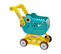 Sharplace Mini Shopping Cart Toy Interactive Simulation Grocery Cart Model Multifunctional Supermarket Handcart for Children Girls Boys, Green