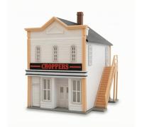 Sharplace Miniature Building Scene Tavern Model Facade Diorama Structure Collectors Model With PETG Design And Gable Roof Detail suitable for miniature layouts, Finished No. 4 Tavern Without Lights