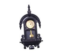 Sharplace Miniature Dollhouse Mini Wall Clock Mini House Accessories Accessories Retro Design Metal Decorative for DIY Crafts Landscape, Oval
