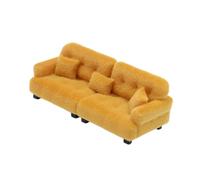 Sharplace Miniature Dollhouse Sofa Dollhouse Couch Photography Props Pretend Play Doll Sofa Living Room Ornament Flocked Furniture, 1 30 Brown