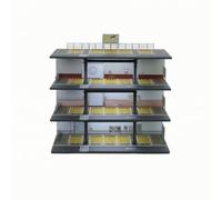 Sharplace Miniature Garage Scene Scale Model Parking Structure Diorama Display Stand With Steel Frame Columns Guardrails And Bay, American Steel Frame Garage Light Version Assembly Scene B Model