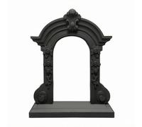 Sharplace Miniature Scene Display Gothic Dollhouse Window Prop Accessory Model Room Arched Window Ornament Pla Eco Friendly Suitable for miniature interiors themed displays home decoration, Black
