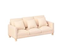 Sharplace Miniature Sofa Dollhouse Couch 1:12 Photography Props Ornament Modern Scene Kids Pretend Play Toy Mini Furniture, Beige