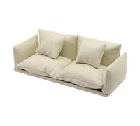 Sharplace Miniature Sofa Flocked Furniture 1/12 Scale Miniature Toy Model Artificial Realistic Classic Living Room Bedroom Micro Scene, Beige