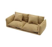 Sharplace Miniature Sofa Flocked Furniture 1/12 Scale Miniature Toy Model Artificial Realistic Classic Living Room Bedroom Micro Scene, Khaki