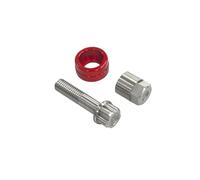 Sharplace Motorcycle Security Bolt Anti Fastener Screw Locking Sleeve Shock Absorber Mount Hardware Stainless Steel M8 Thread Secure Fit Suitable for Parking Roadside Stops Daily Travel, Red