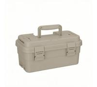 Sharplace Multi Function Storage Case Tool Box Organizer Kit with Sturdy Body Hinged Latch Top Handle Compact Portable Case, Khaki, 36.7 18.5 17.8 6.5L