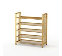 Sharplace Multi Layer Shoe Rack Five Tier Shoe Stand Shoe Shelf Shoe Organizer With Narrow Footprint And Tall Profile For Small Suitable for entryway apartment dorm room, Gold, 80cm 5-Layer