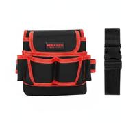 Sharplace Multi Pouch Tool Organizer Bag Holster Belt with Large Capacity Pockets in Oxford Material Suitable for Electricians Carpenters Repair Workers, Red, Small
