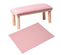 Sharplace Nail Arm Rest Cushion Manicure Hand Rest Wooden Hand Cushion Manicurist Home Practical Soft Elegant Professional Nail Armrest, Pink