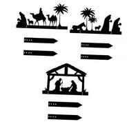 Sharplace Nativity Scene Silhouette Yard Sign Christmas Decoration Gift with Stakes Garden Sign for Holiday Patio Walkway Yard Pathway, Style A B C