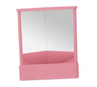 Sharplace Non Reversing Mirror Cosmetic Mirror Stable 23x19cm Women Gifts Slim Design True Image Makeup Mirror for Living Room Tabletop, pink