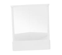 Sharplace Non Reversing Mirror Cosmetic Mirror Stable 23x19cm Women Gifts Slim Design True Image Makeup Mirror for Living Room Tabletop, white