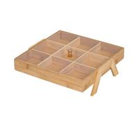 Sharplace Nut Serving Tray Platter Dessert Fruit Veggie Plate with Clear Lid Sturdy Party Appetizer Platter for Outdoor Picnic Tabletop, 9 grids