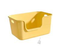 Sharplace Open Litter Box,Cat Toilet,Kitten Toilet,Sand Box Container, Litter Pan,High Sided Pet Litter Tray for Small Pets,Cats, yellow