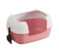 Sharplace Open Top Pet Litter Box Low Entry Kitten Litter Box, Portable Removable Bedpan for All Kinds of Cat Litter Cat Toilet Sandbox, Pink