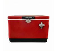 Sharplace Outdoor Insulated Ice Chest Box Container Chiller With Carry Handle And Metal Latch For Camping Picnics Car Trips Suitable for family outings tailgating, Red