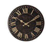 Sharplace Outdoor Wall Clock Retro Waterproof Porch Home Backyard Bedroom Classic Clock Deck Single Sided Yard Garden Round Clock 12"